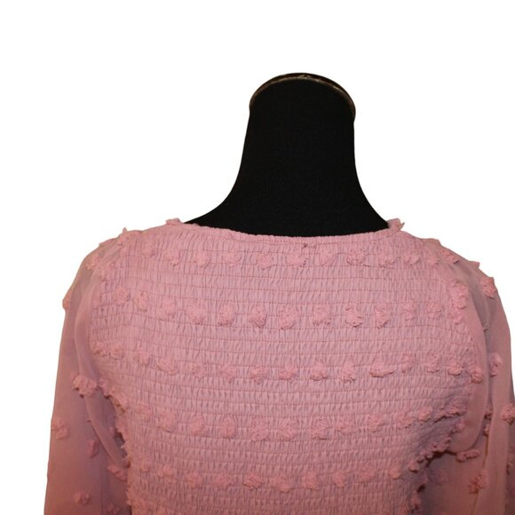 BTFBM Smocked Dress Short Flutter Sleeve VNeck Swiss Dot Babydoll Ruffle XXL NEW - Picture 11 of 14